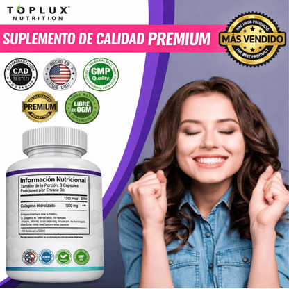 Toplux Multi Colágeno 1800mg 90 Cápsulas Complejo para Piel y Articulaciones