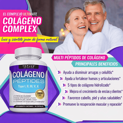 Toplux Multi Colágeno 1800mg 90 Cápsulas Complejo para Piel y Articulaciones